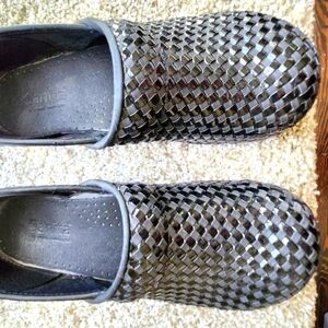 EUC Sanita Black Woven Clogs, size 40 (US 9.5-10)